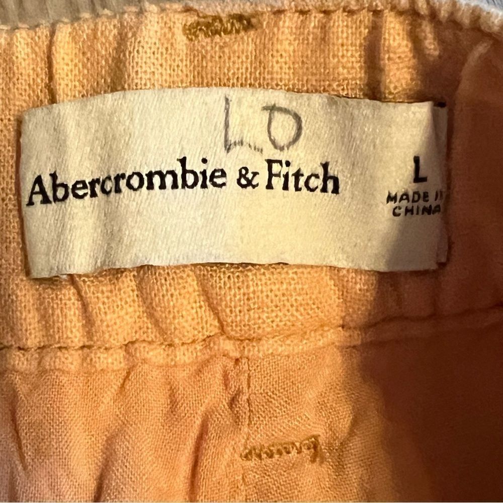 Abercrombie & Fitch linen Bermuda Tailored Orange shorts L NWT - Picture 8 of 14